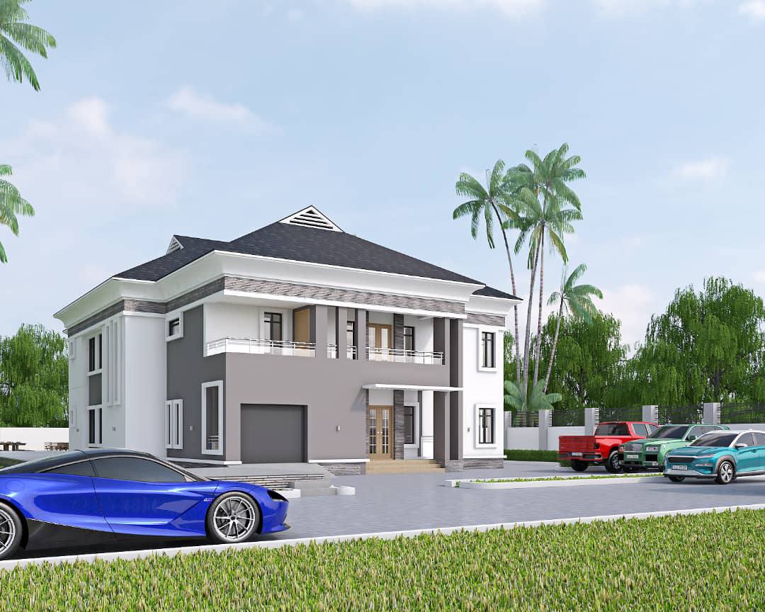 Premium Lekki villa, exterior 3D render